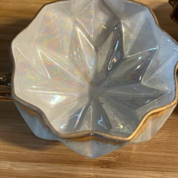 Vintage Japanese Lusterware iridescent Set of 2 tea cups art deco - Picture 3 of 12